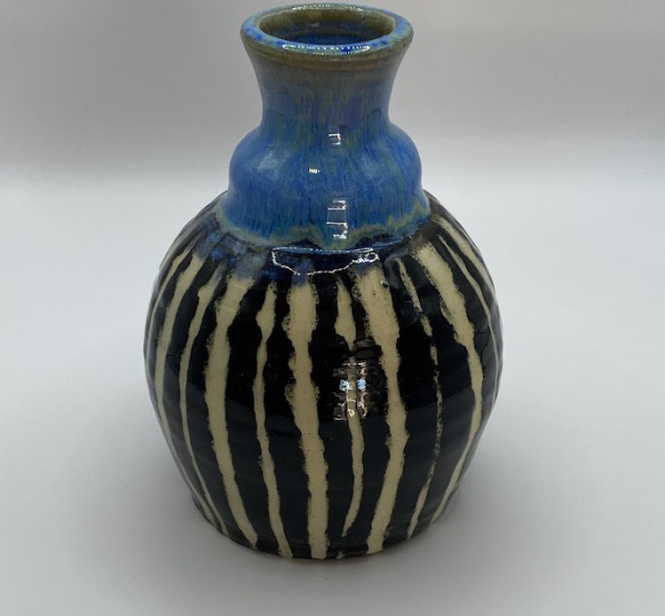 Striped Sgraffito Vase