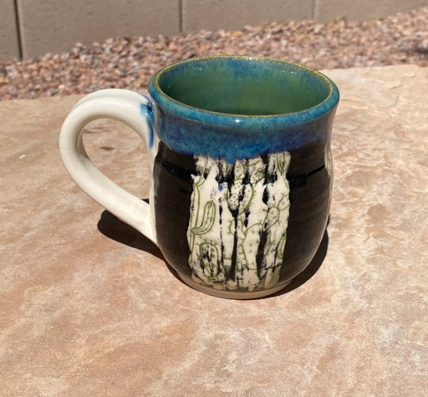 Cactus Sgraffito Mug