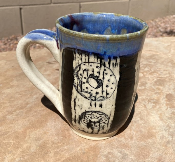 Sgraffito Mug with Donuts