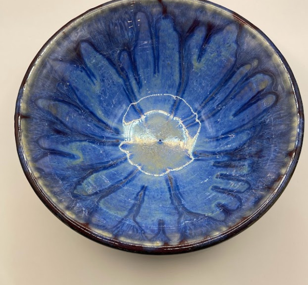 Sgraffito Bowl with Blue Raspberry Glaze