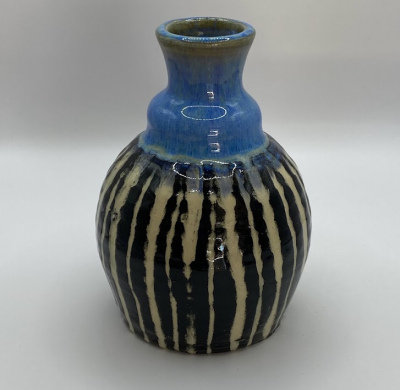 Striped Sgraffito Vase