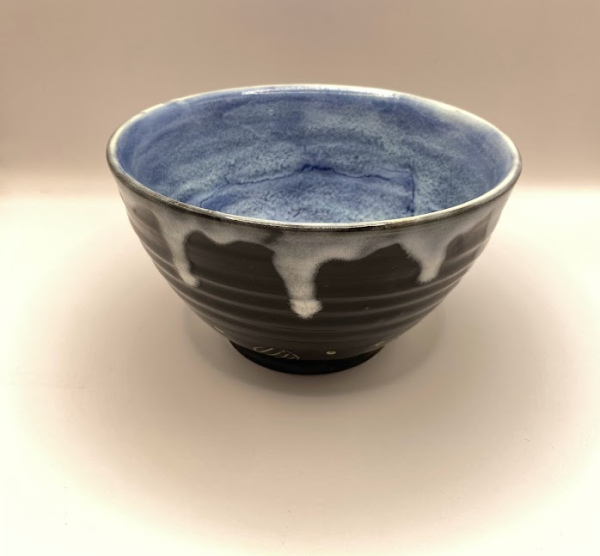 Sgraffito Bowl with White Drips