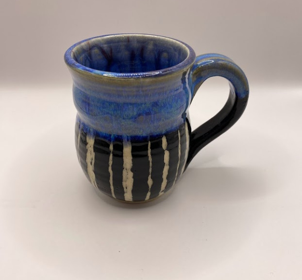 Striped Sgraffito Mug