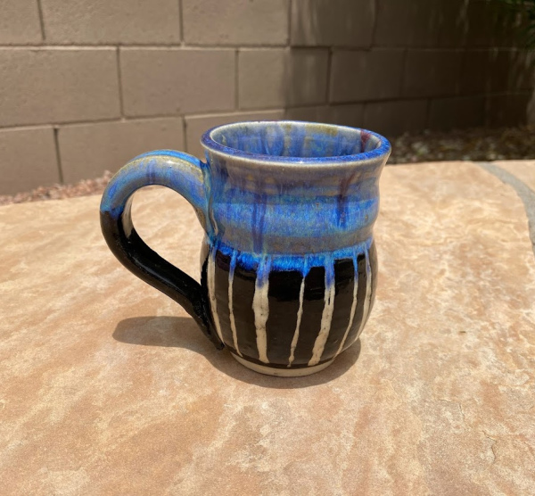 Striped Sgraffito Mug