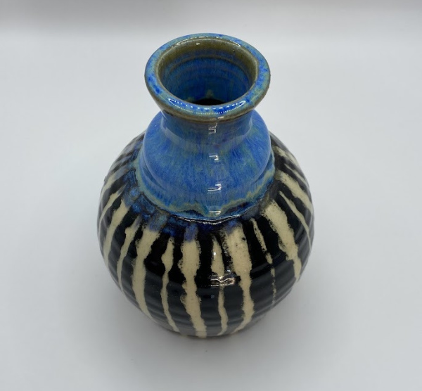 Striped Sgraffito Vase