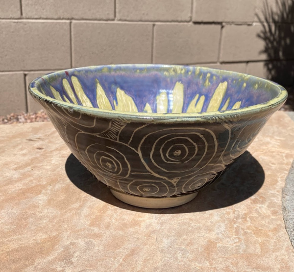 Sgraffito Serving Bowl