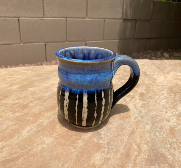 Striped Sgraffito Mug